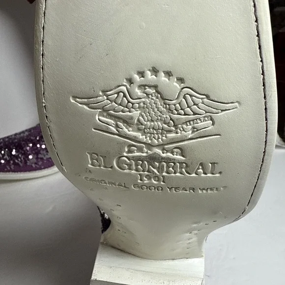 El General purple long toe sequence studded cowboy dance 15 In Long boots size 8